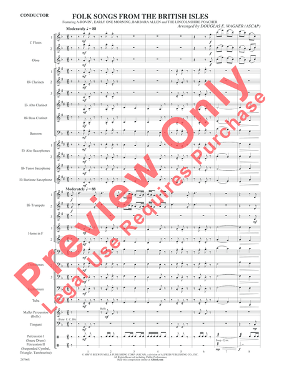 Folk Songs from the British Isles Concert Band scores gallery preview page 4