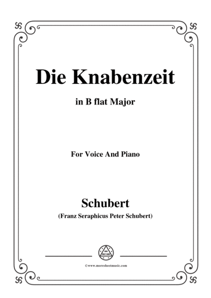 Schubert-Die Knabenzeit,in B flat Major,for Voice&Piano image number null