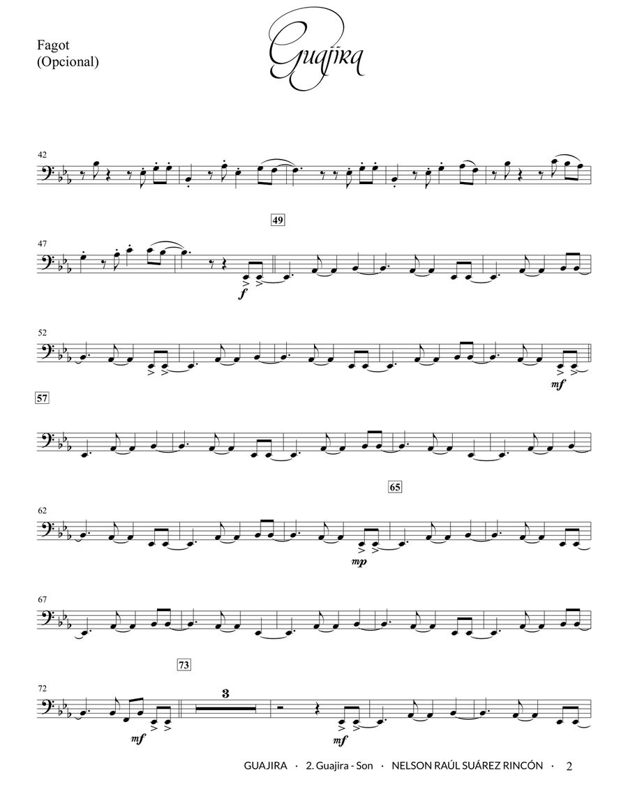 GUAJIRA (parts) Concert Band scores gallery preview page 6