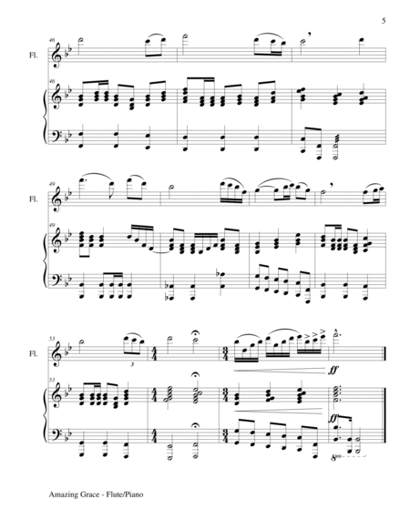 TOP 10 MOST POPULAR HYMNS for Flute and Piano (Score/Parts included) image number null