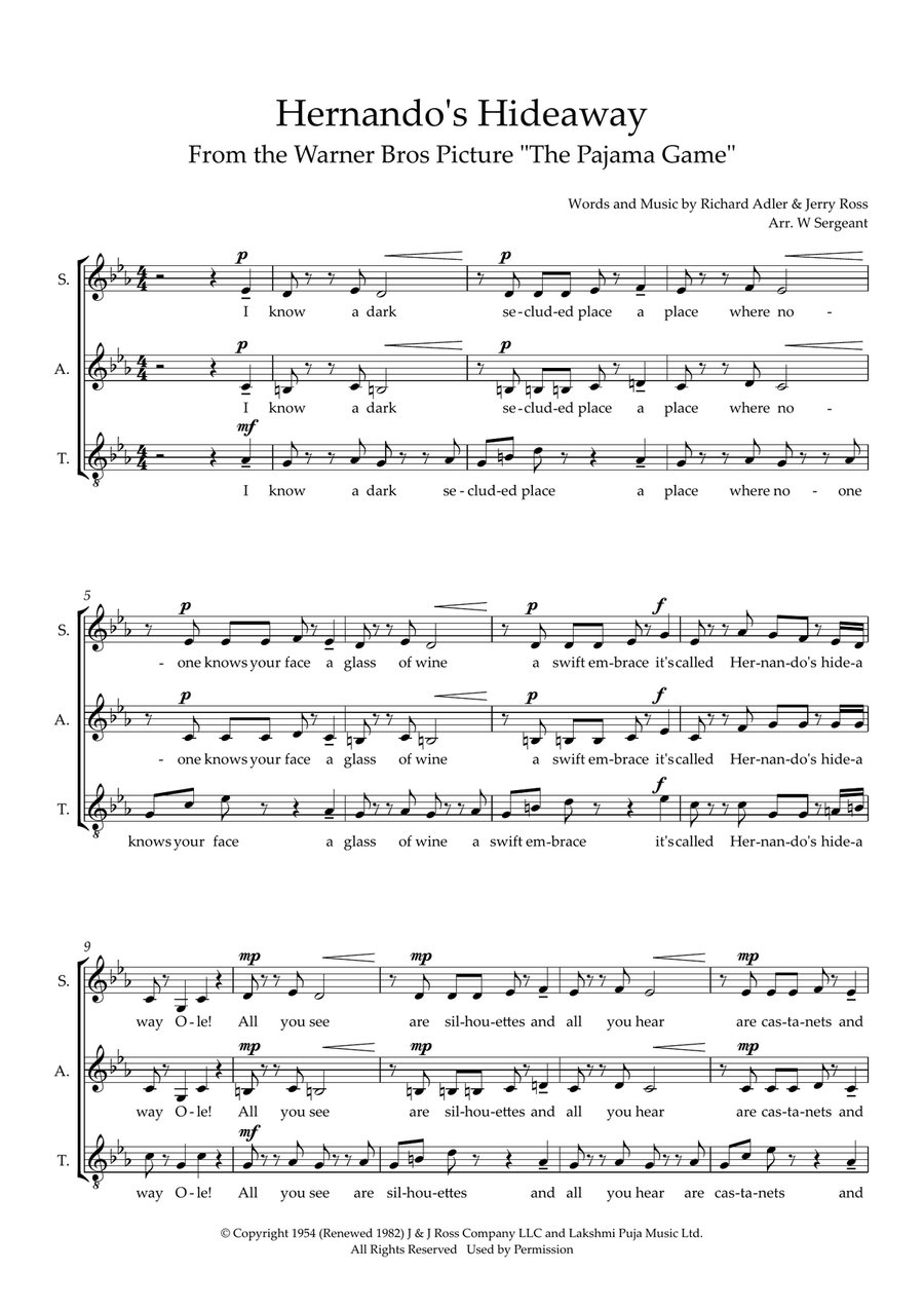 Hernando's Hideaway (arr. Wendy Sergeant) SAT scores gallery preview page 1