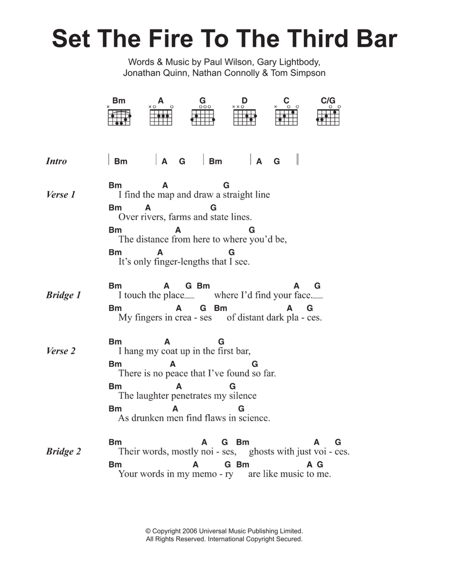 Set The Fire To The Third Bar Acoustic Guitar scores gallery preview page 1