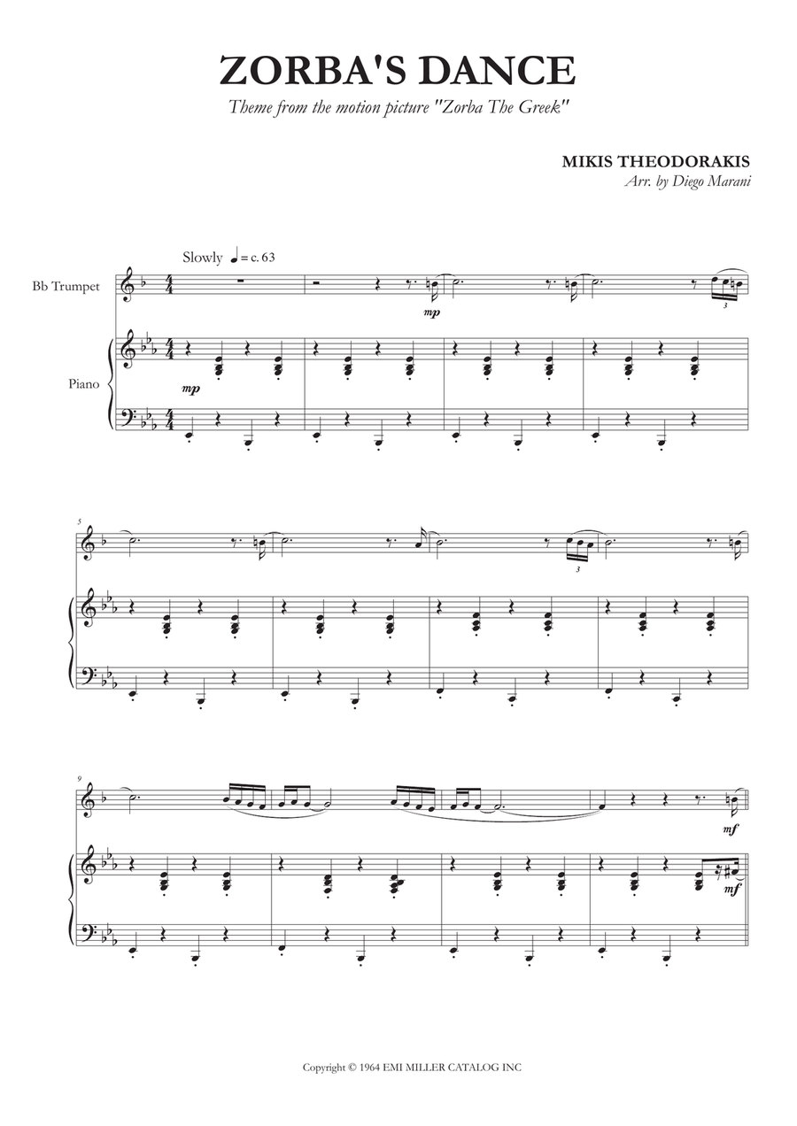Zorba the greek shop guitar sheet music