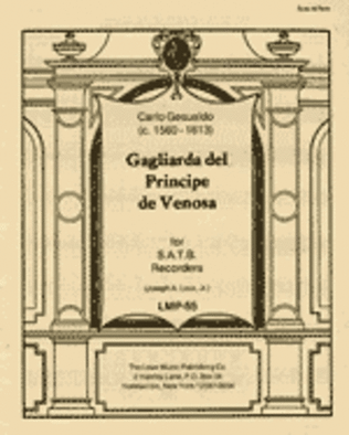 Book cover for Gagliarda del Principe de Venosa