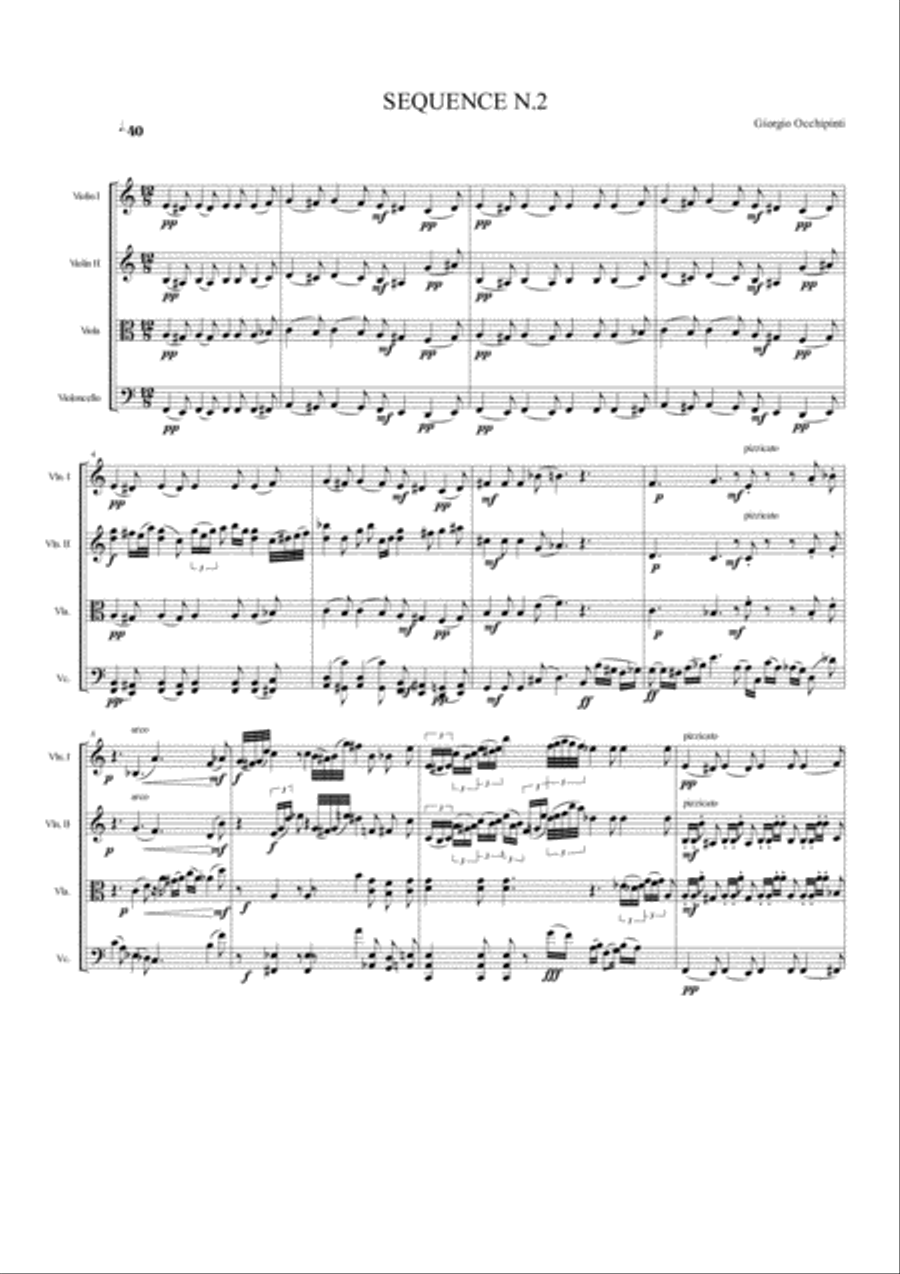SEQUENCE N.2 String Quartet scores gallery preview page 1