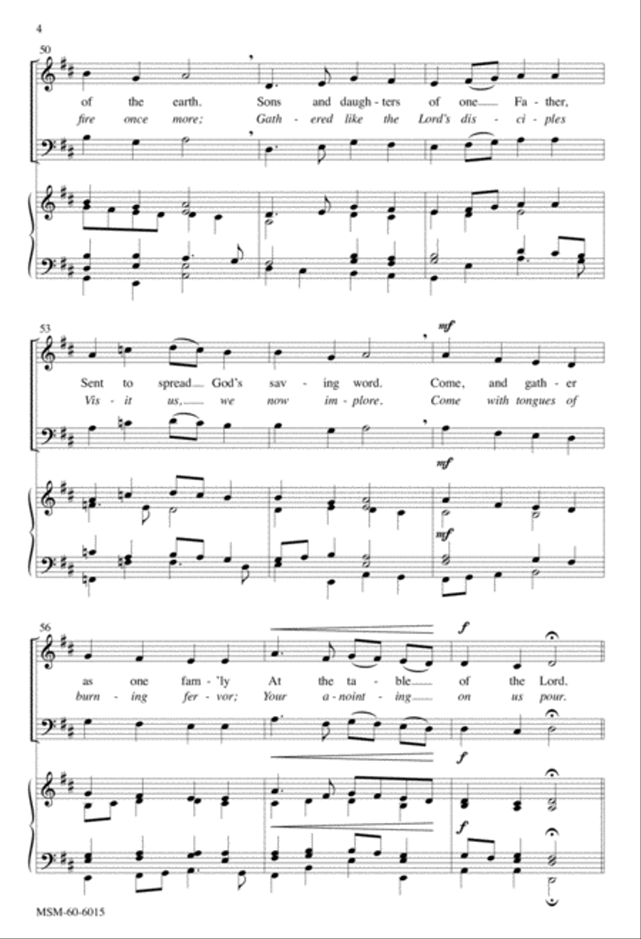 Sound the Bell of Holy Freedom: Come to Us, O Holy Spirit 4-Part scores gallery preview page 4