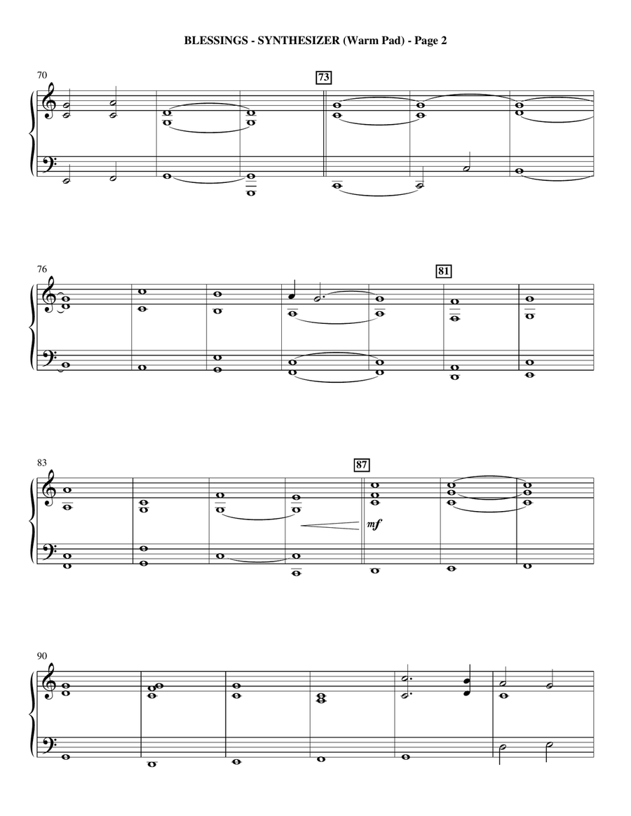Blessings - Synthesizer Blessings - Synthesizer Choir scores gallery preview page 2