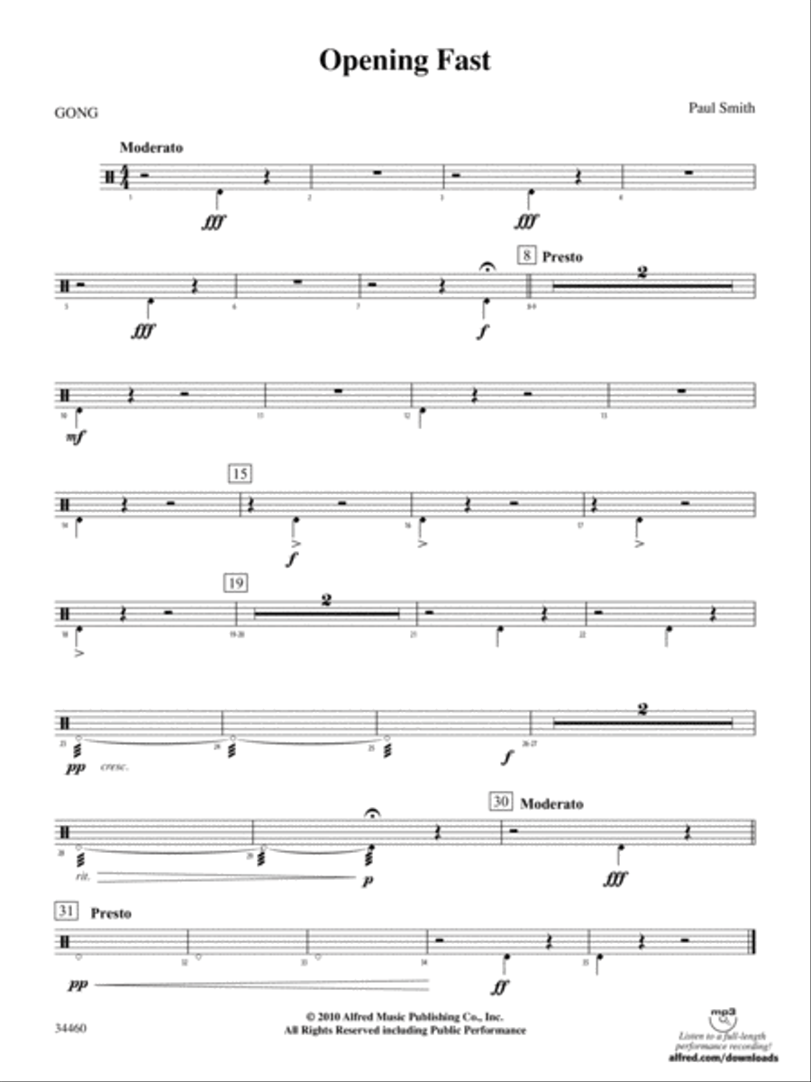 OPENING FAST/PERC ENS: 8th Percussion Percussion Ensemble scores gallery preview page 1