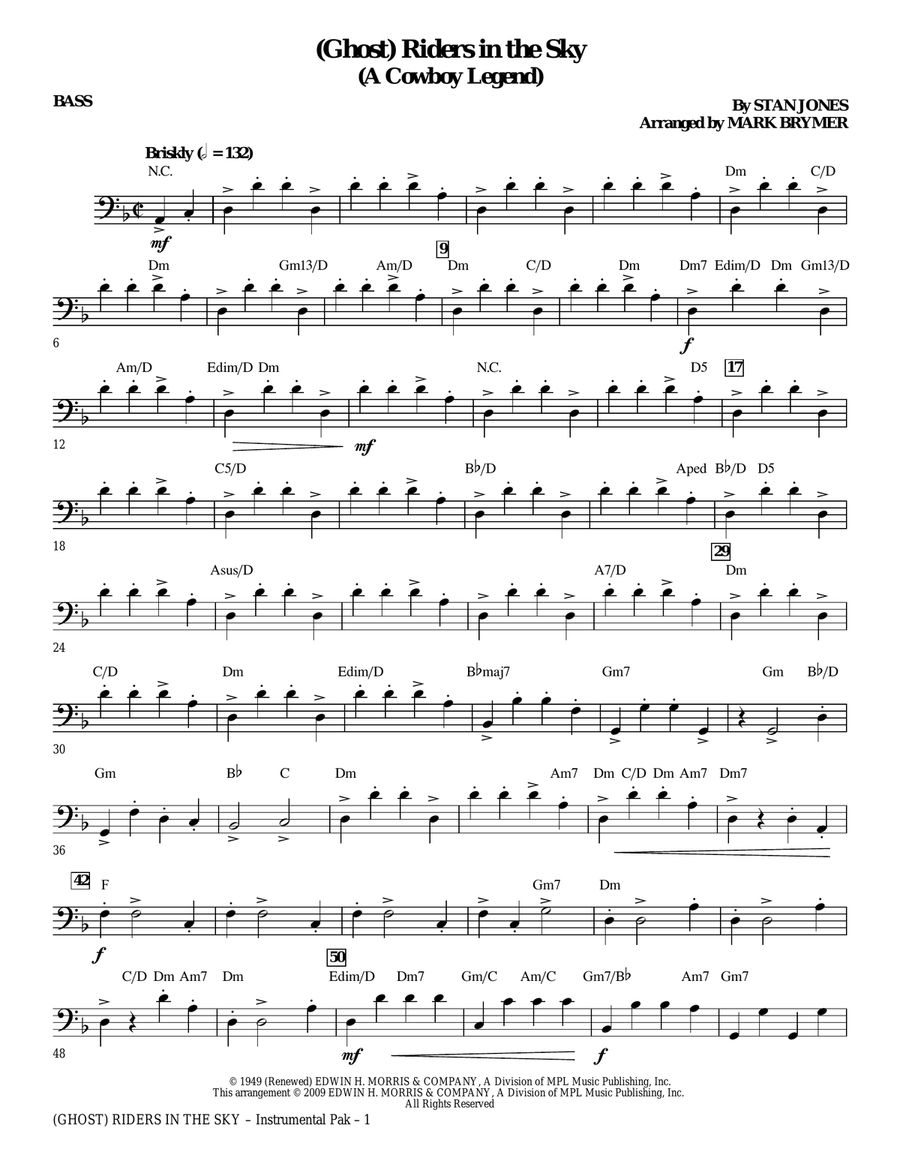 (Ghost) Riders In The Sky (A Cowboy Legend) - Bass
