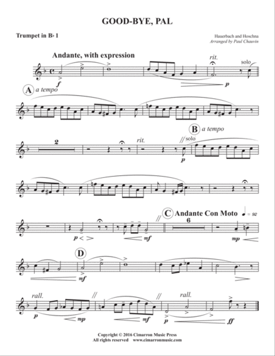 Good-bye, Pal Good-bye, Pal Brass Quintet scores gallery preview page 4