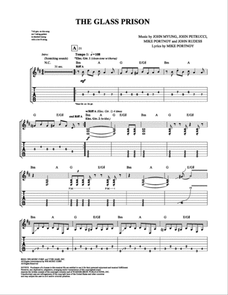 The Glass Prison The Glass Prison Electric Guitar scores gallery preview page 1