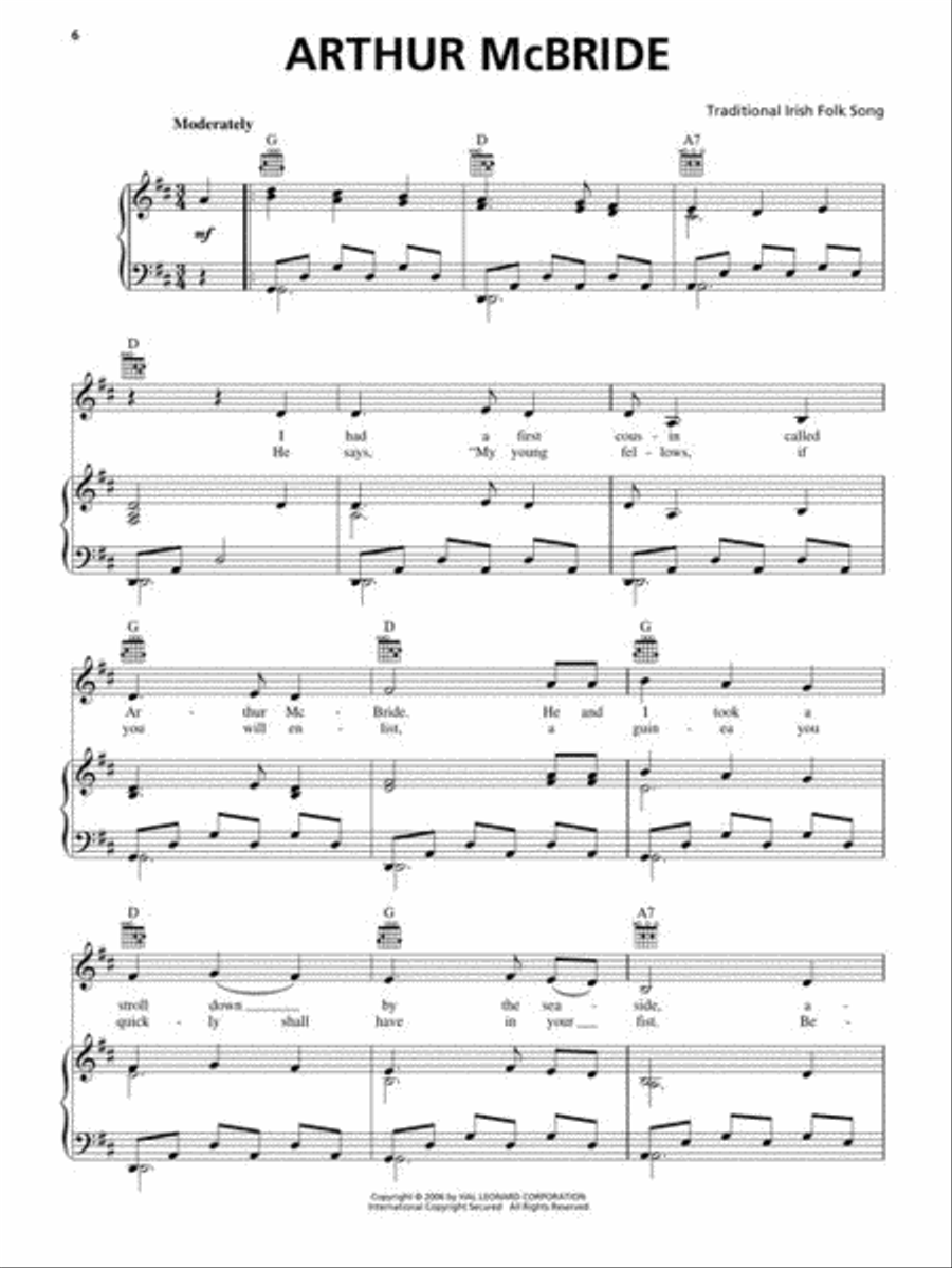 Irish Pub Songs Piano, Vocal, Guitar scores gallery preview page 4