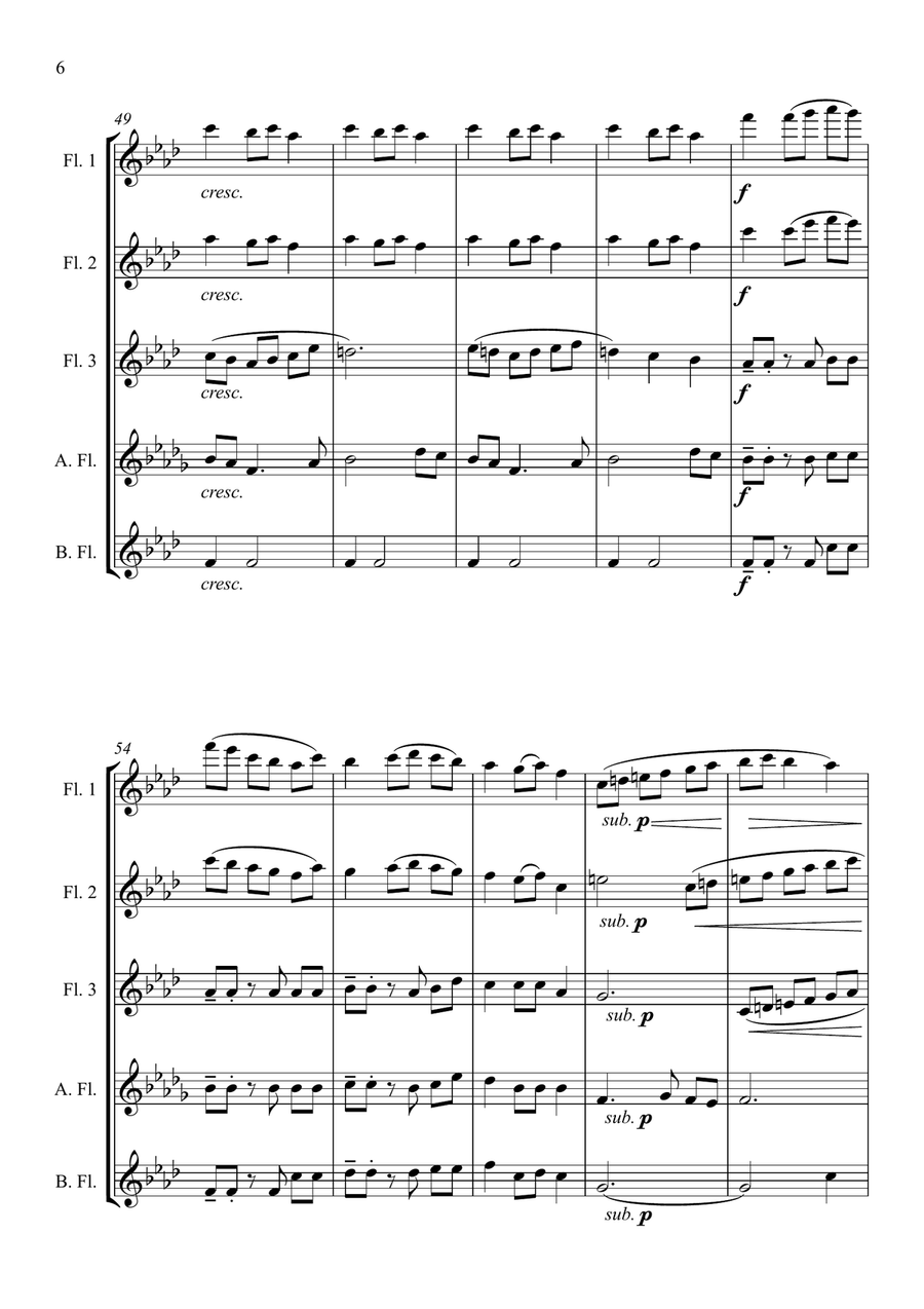 Fantasia on the Ukrainian Bell Carol - for Flute Choir Flute Choir scores gallery preview page 6