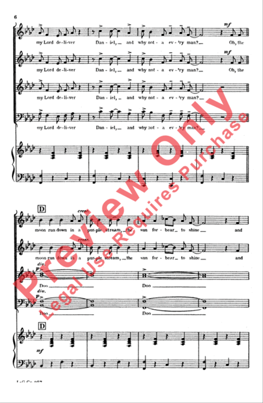 Didn't My Lord Deliver Daniel? 4-Part scores gallery preview page 5