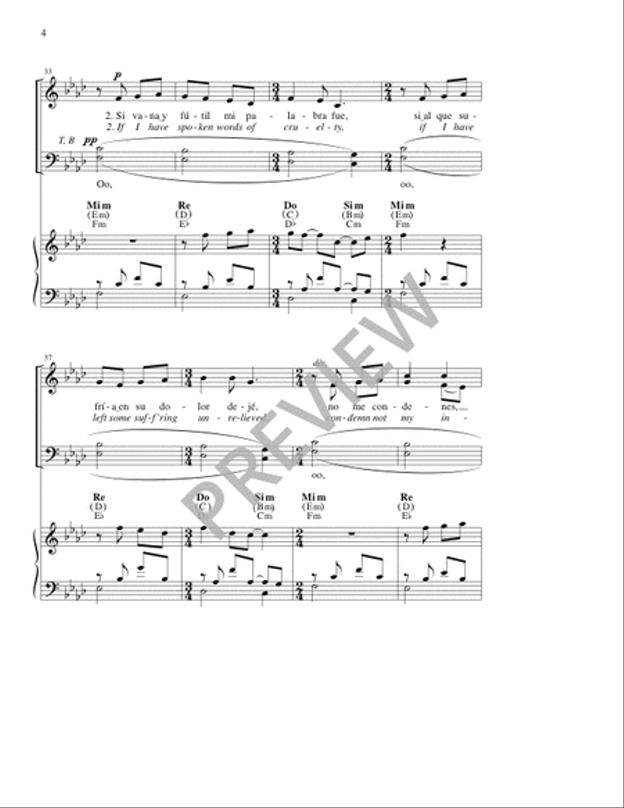 Si fui motivo de dolor/ If I Have Been the Source of Pain 4-Part scores gallery preview page 4