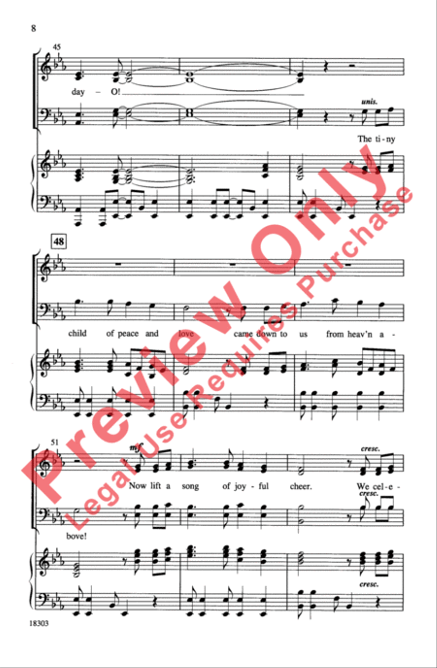 Sifuni Leo! (He's Born Today-O!) 4-Part scores gallery preview page 8