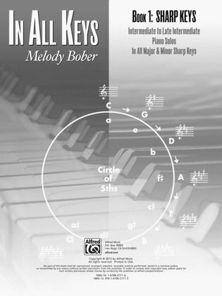 Book cover for In All Keys, Book 1: Sharp Keys: Intermediate to Late Intermediate Piano Solos in All Major and Minor Sharp Keys