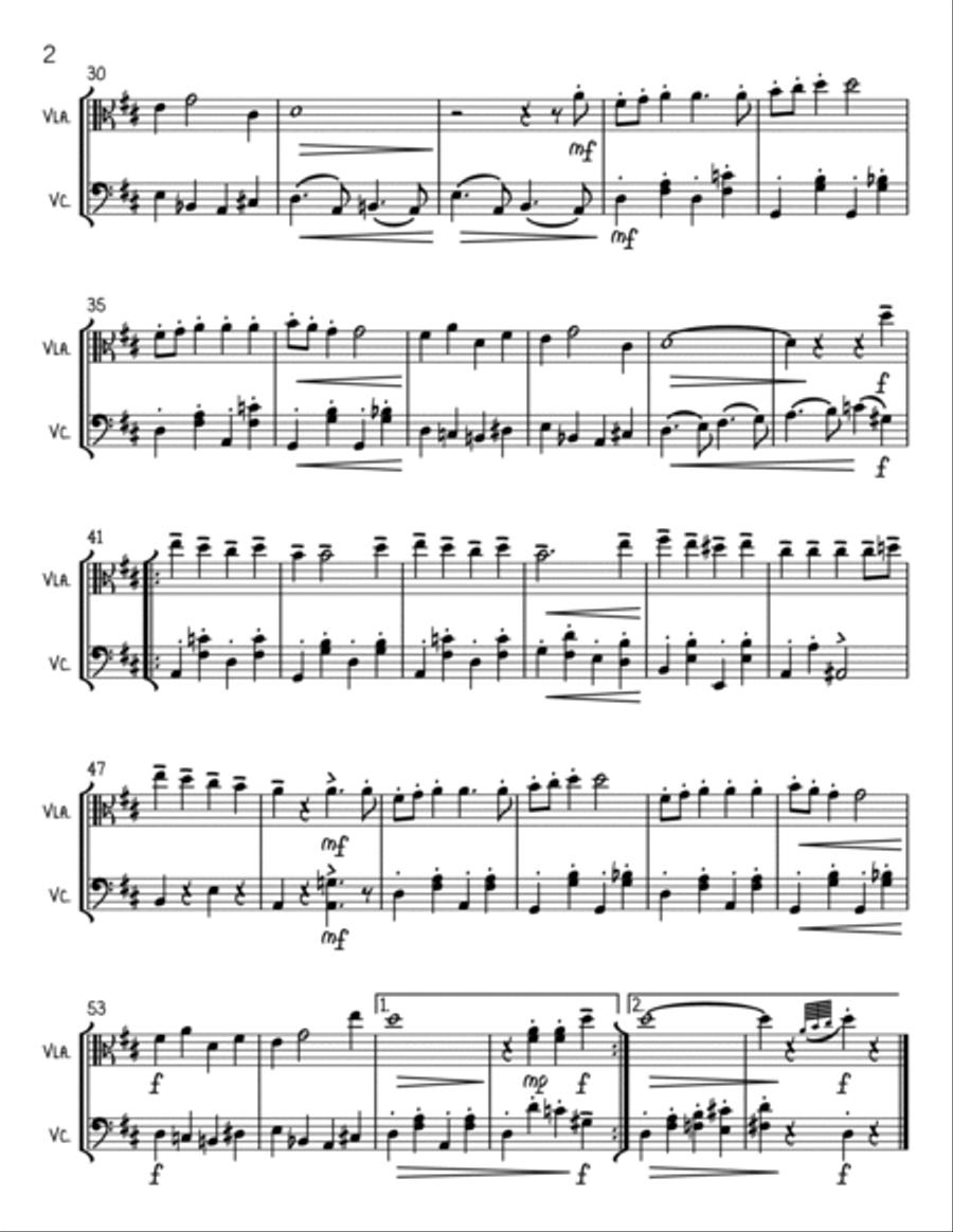 Santa Claus Is Comin' To Town String Duet scores gallery preview page 2
