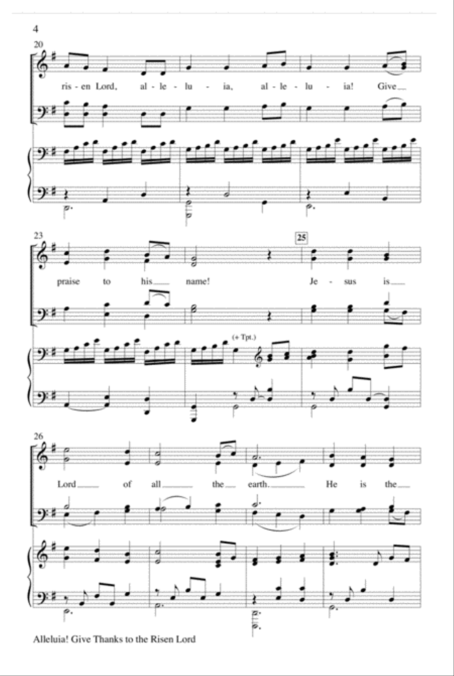Alleluia! Give Thanks to the Risen Lord 4-Part scores gallery preview page 4