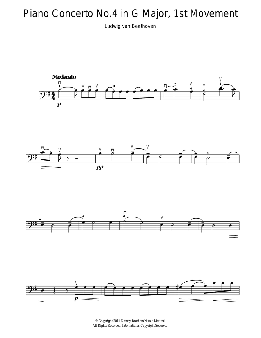 Piano Concerto No.4 In G Major, First Movement Acoustic Guitar scores gallery preview page 1