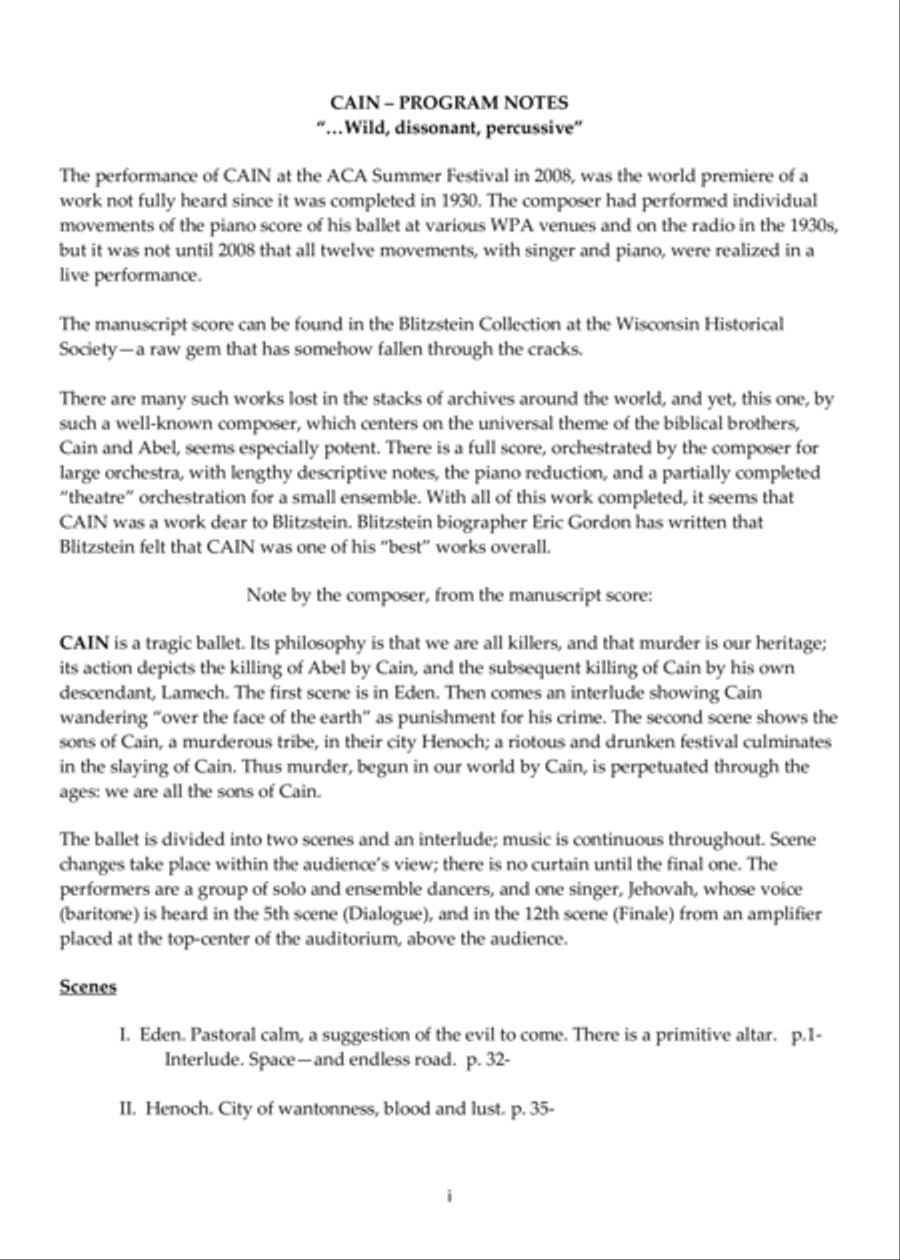 [Blitzstein] Cain Voice Solo scores gallery preview page 3