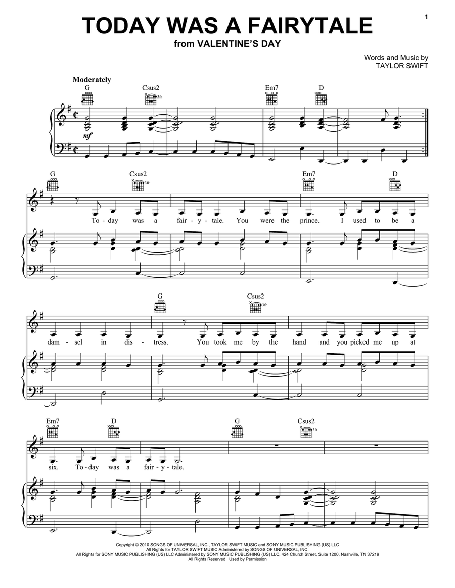 Today Was A Fairytale Acoustic Guitar scores gallery preview page 1