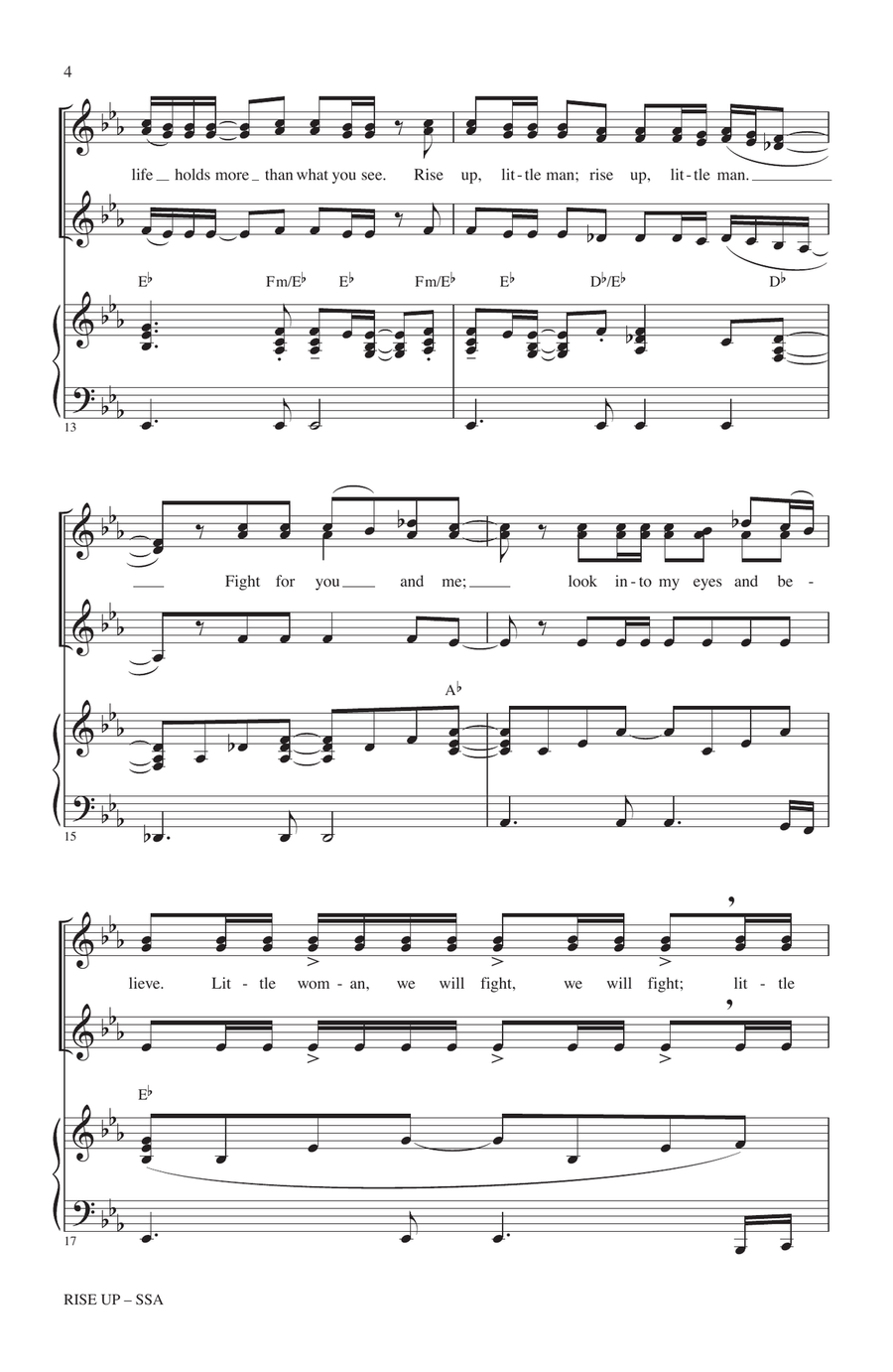 Rise Up (arr. Kirby Shaw) SSA scores gallery preview page 3
