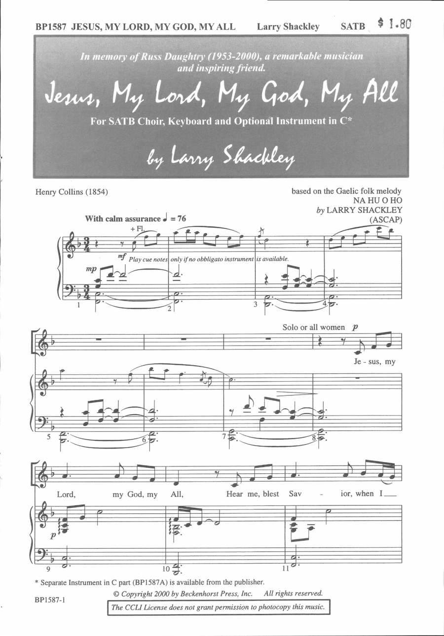 Jesus, My Lord, My God, My All 4-Part scores gallery preview page 2