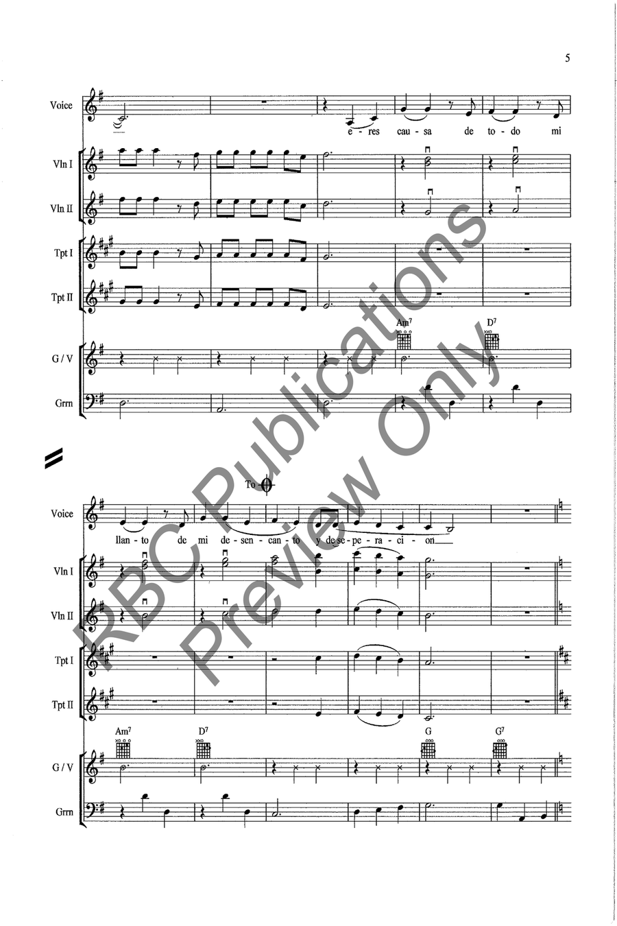 Tú Sólo Tú Voice scores gallery preview page 7