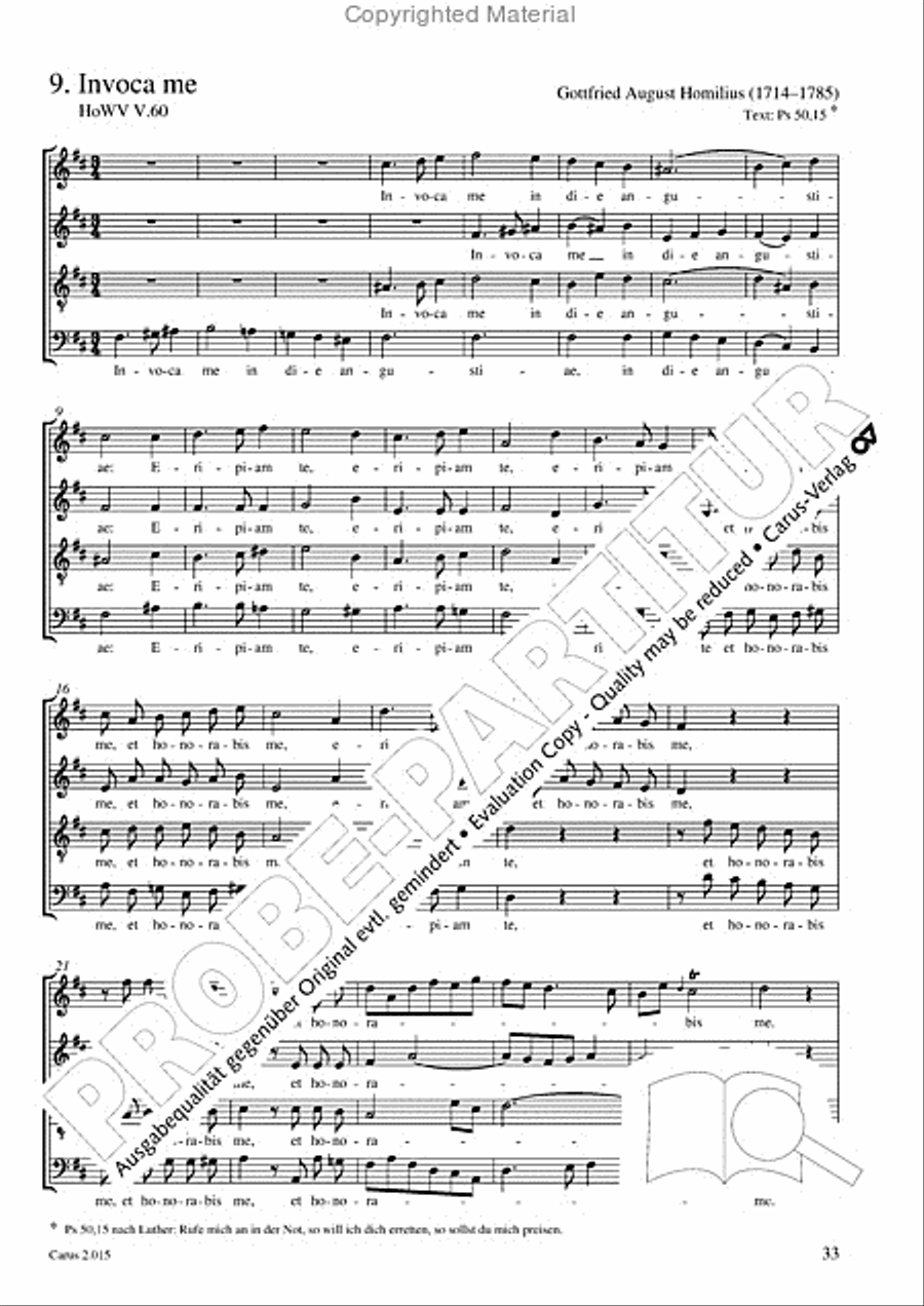Carl Philipp Emanuel Bach & Gottfried August Homilius. Motets and Choruses Choir scores gallery preview page 35