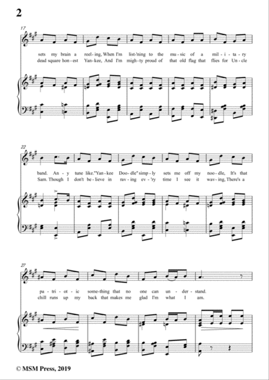 George M. Cohan-You're A Grand Old Flag,in A Major,for Voice&Piano Voice scores gallery preview page 4