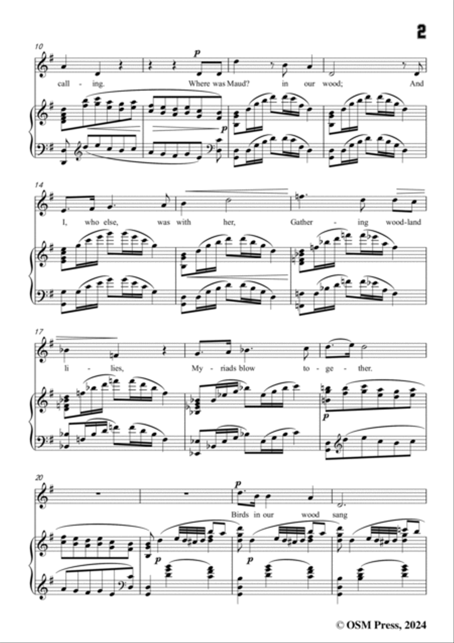 Somervell-Birds in the high hall Garden,in G Major Voice scores gallery preview page 3