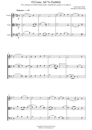 O Come, All Ye Faithful (for string trio (violin-viola-cello), suitable for grades 3 or above)