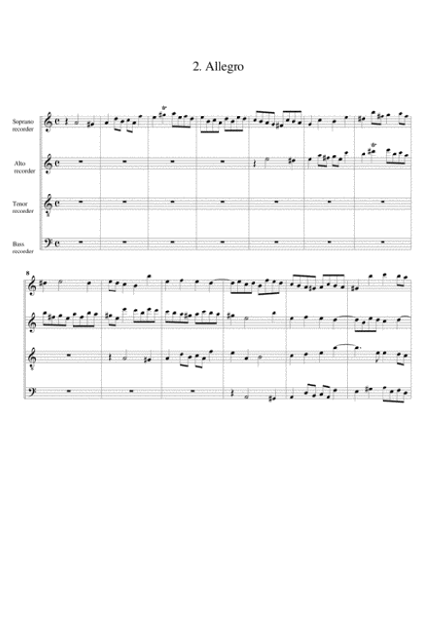 Concerto grosso Op.6, no.4 (arrangement for 4 recorders) Recorder scores gallery preview page 4