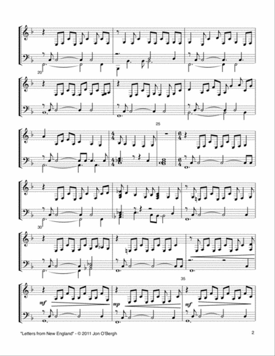 Letters from New England Letters from New England Piano Solo scores gallery preview page 3