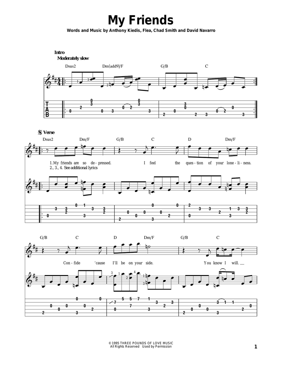 My Friends Acoustic Guitar scores gallery preview page 1