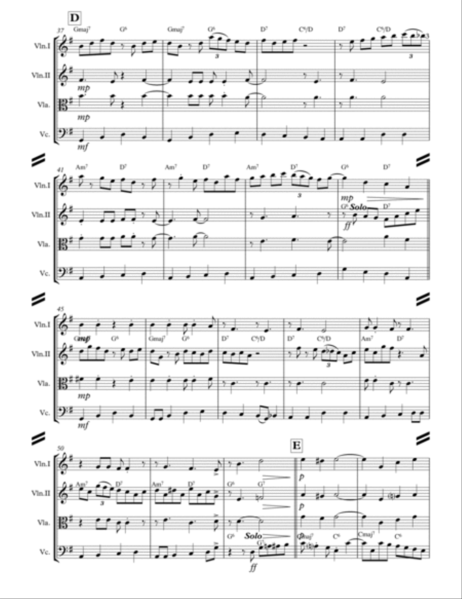 Rockin' Around The Christmas Tree String Quartet scores gallery preview page 4