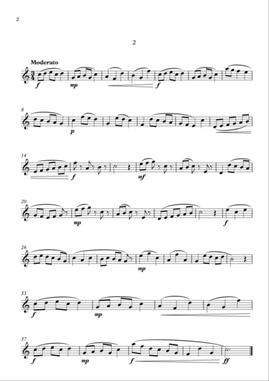 Four Easy Unaccompanied Flute Solos Flute Solo scores gallery preview page 2