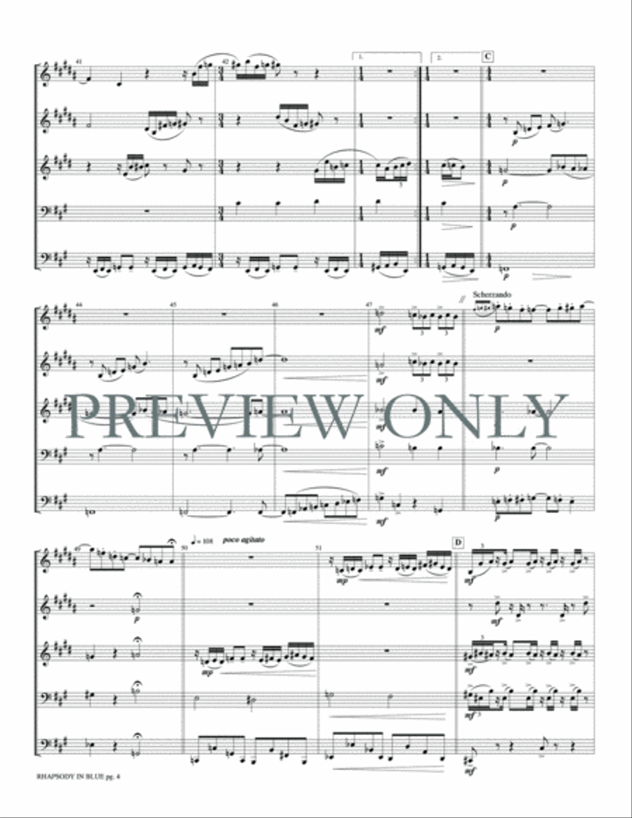 Rhapsody in Blue Rhapsody in Blue Brass Quintet scores gallery preview page 6