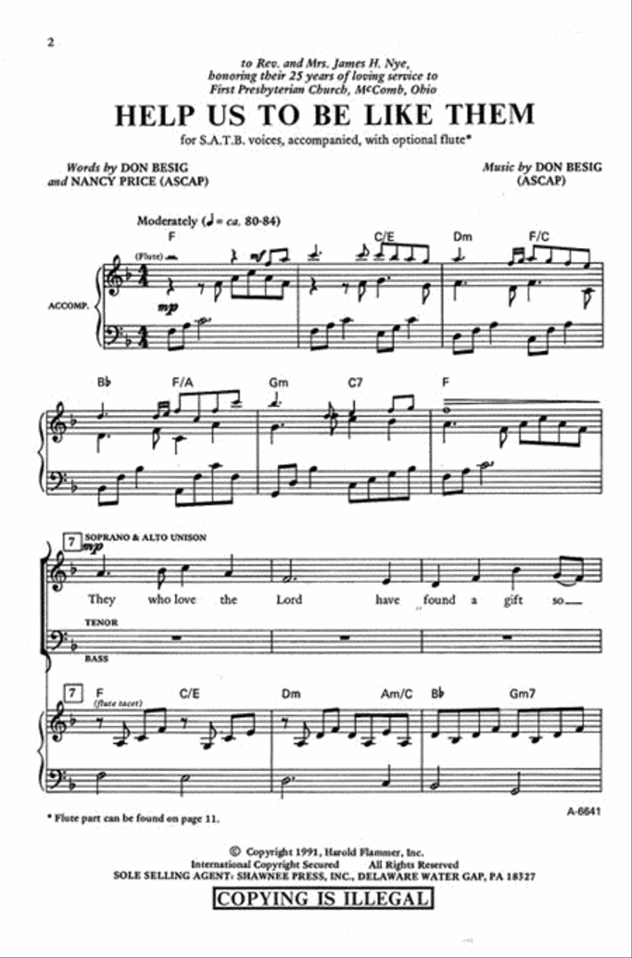 Help Us to Be Like Them 4-Part scores gallery preview page 2
