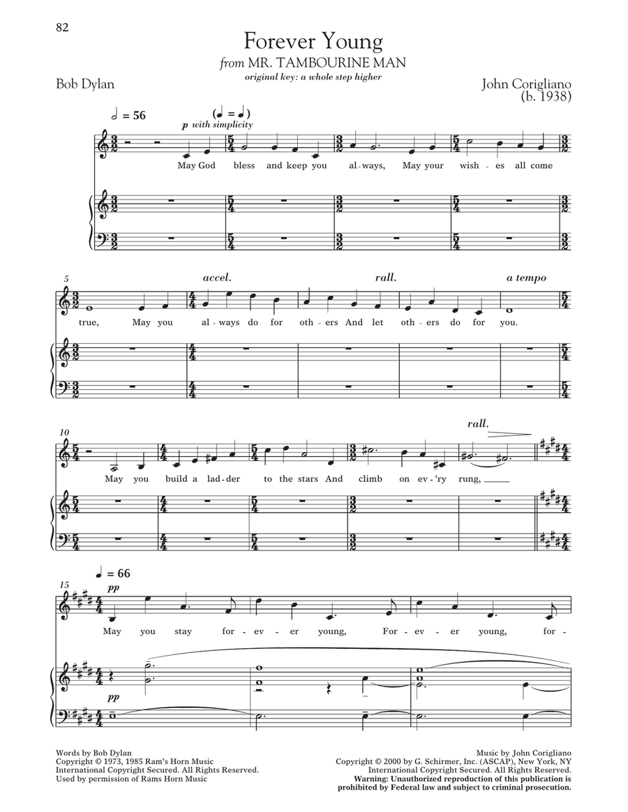 Forever Young Low Voice scores gallery preview page 1