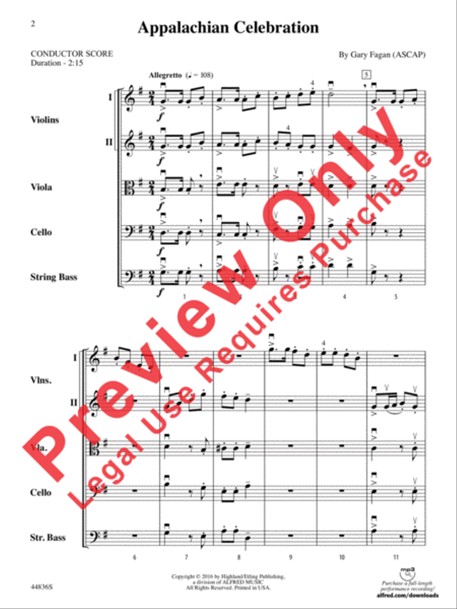 Appalachian Celebration String Orchestra scores gallery preview page 14