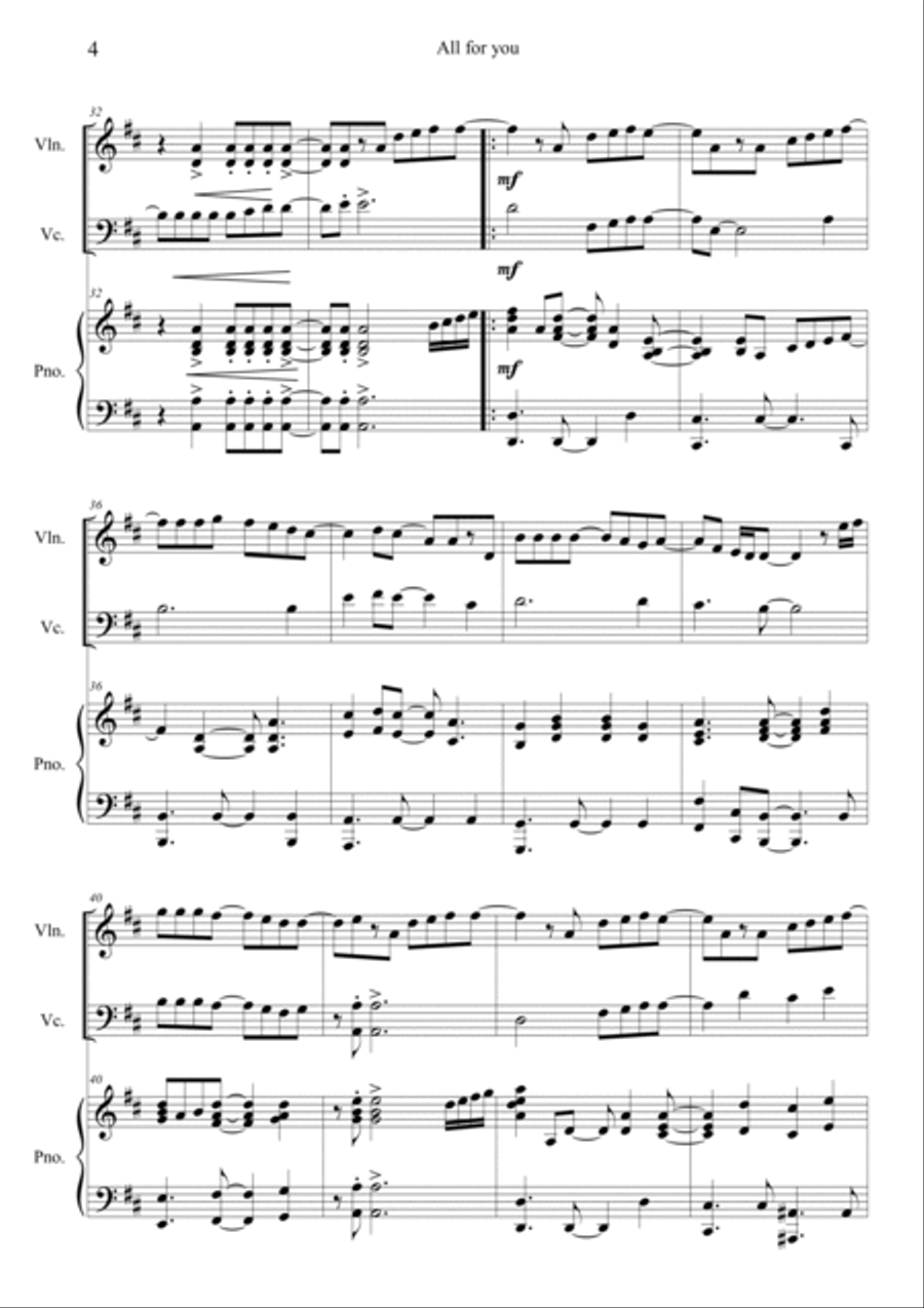 All For You Piano Trio scores gallery preview page 4