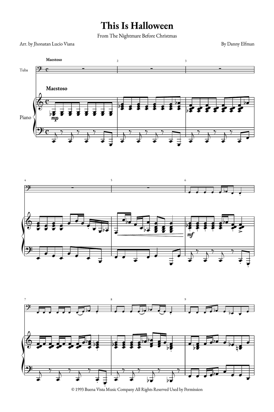 This Is Halloween Tuba scores gallery preview page 1