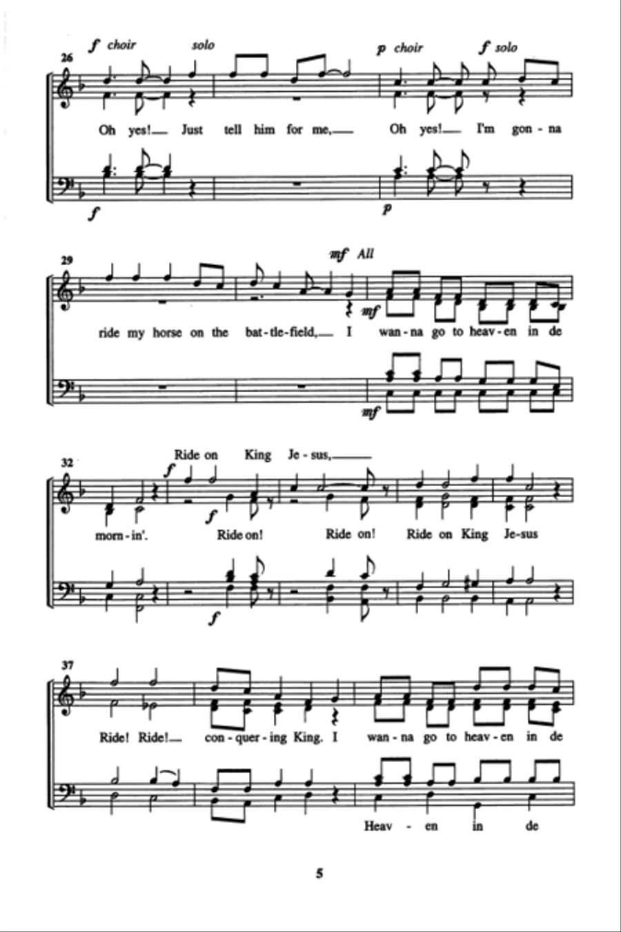 Ride On King Jesus 4-Part scores gallery preview page 4