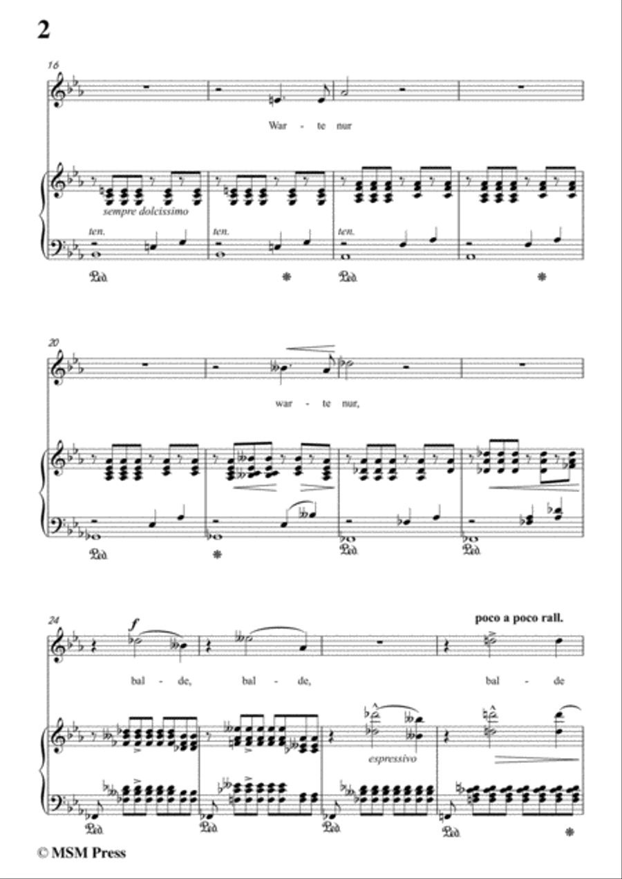 Liszt-Wanderers nachtlied in E flat Major,for Voice and Piano Voice Solo scores gallery preview page 4