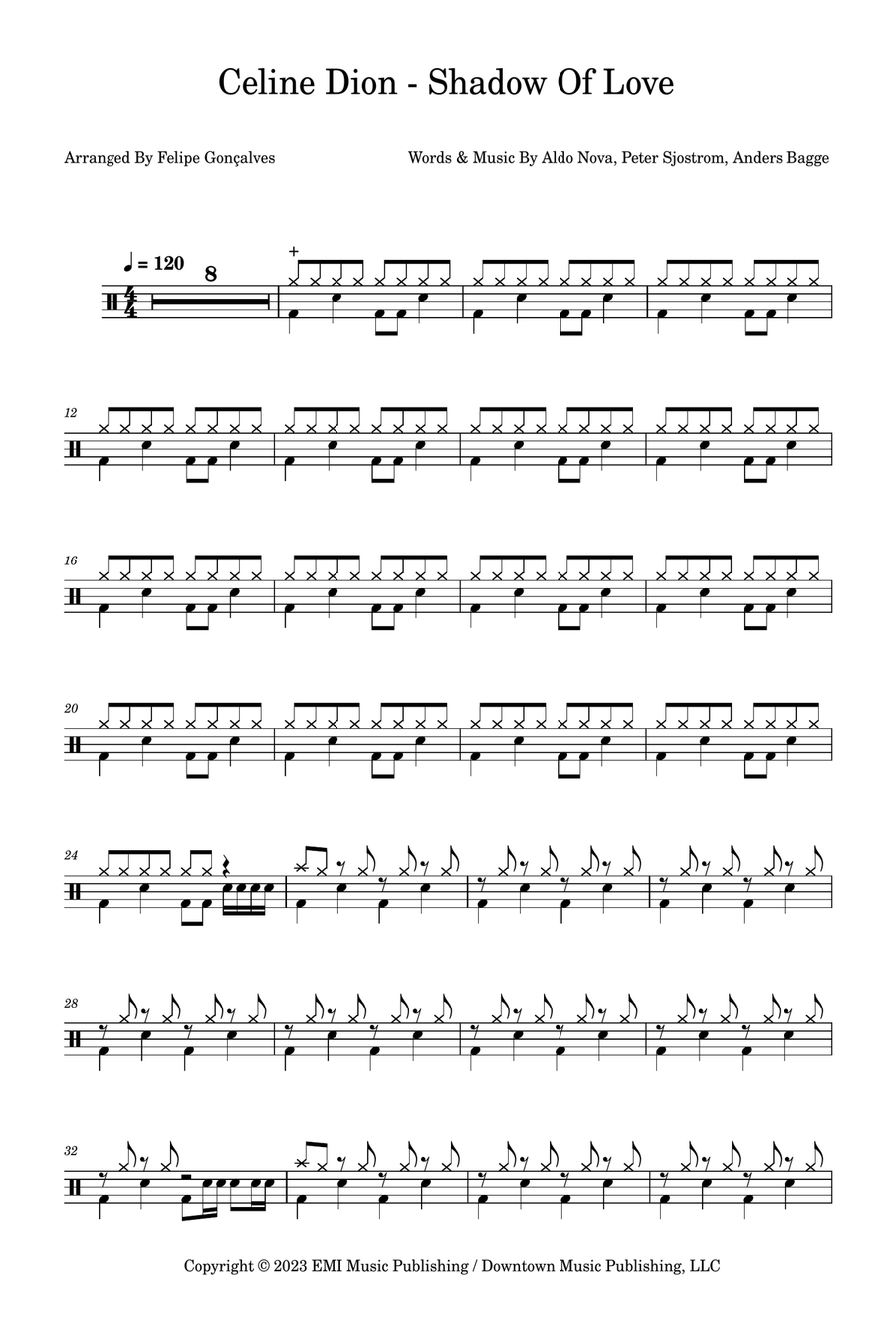 Shadow Of Love Drum Set scores gallery preview page 1