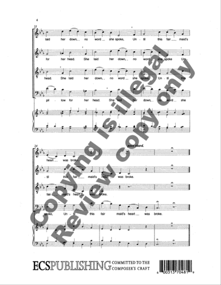 Five Canadian Folk-Songs: 4. She's Like the Swallow 4-Part scores gallery preview page 4