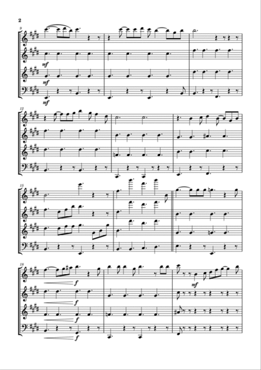 Crying In The Chapel Woodwind Quartet scores gallery preview page 3