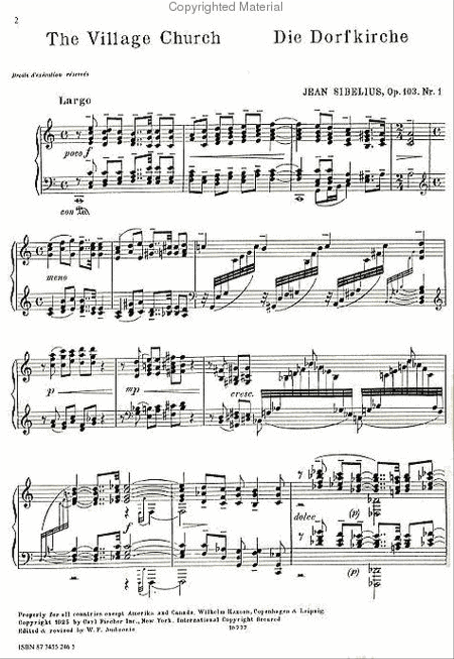 Jean Sibelius: Five Characteristic Impressions Op.103 No.1 - The Village Church Piano Solo scores gallery preview page 2